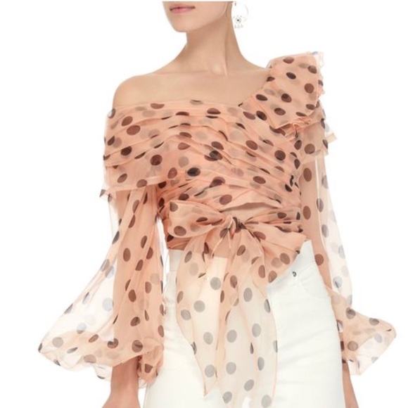 Johanna Ortiz Malinda Peach Silk Organza Blouse US6 - Picture 1 of 14
